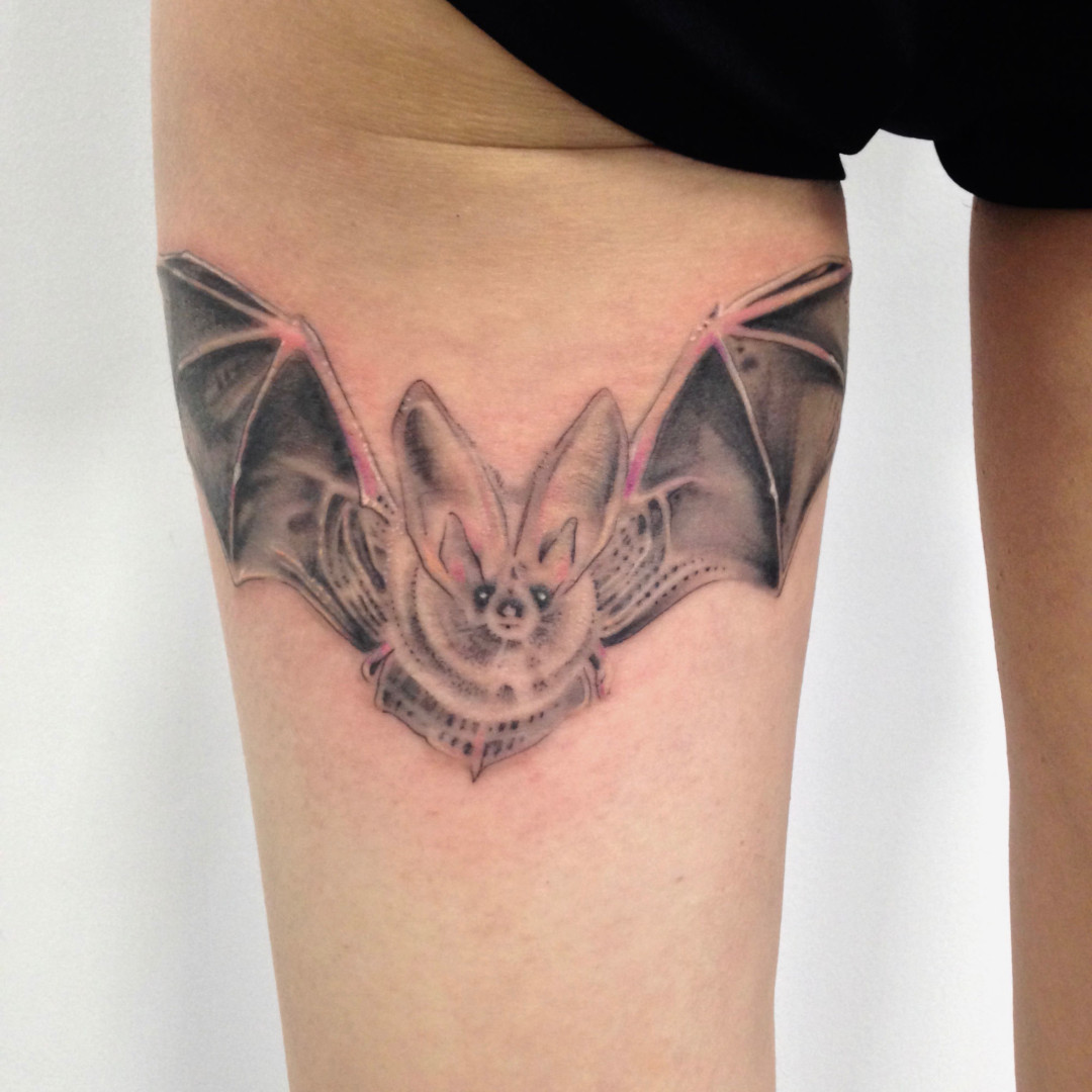 Bat tattoo by Virginie Tatouage Strasbourg