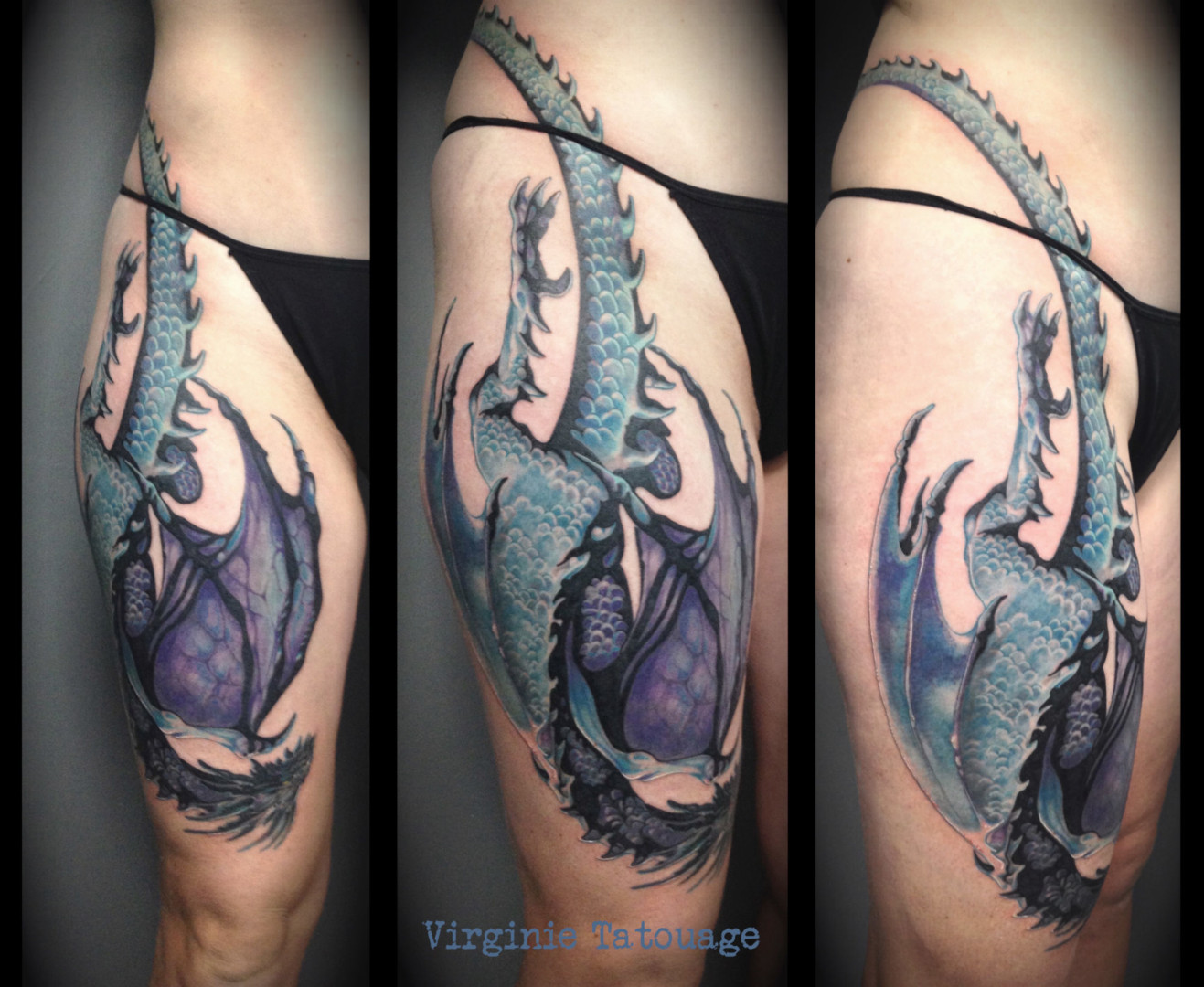 Dragon tattoo by Virginie Tatouage Strasbourg