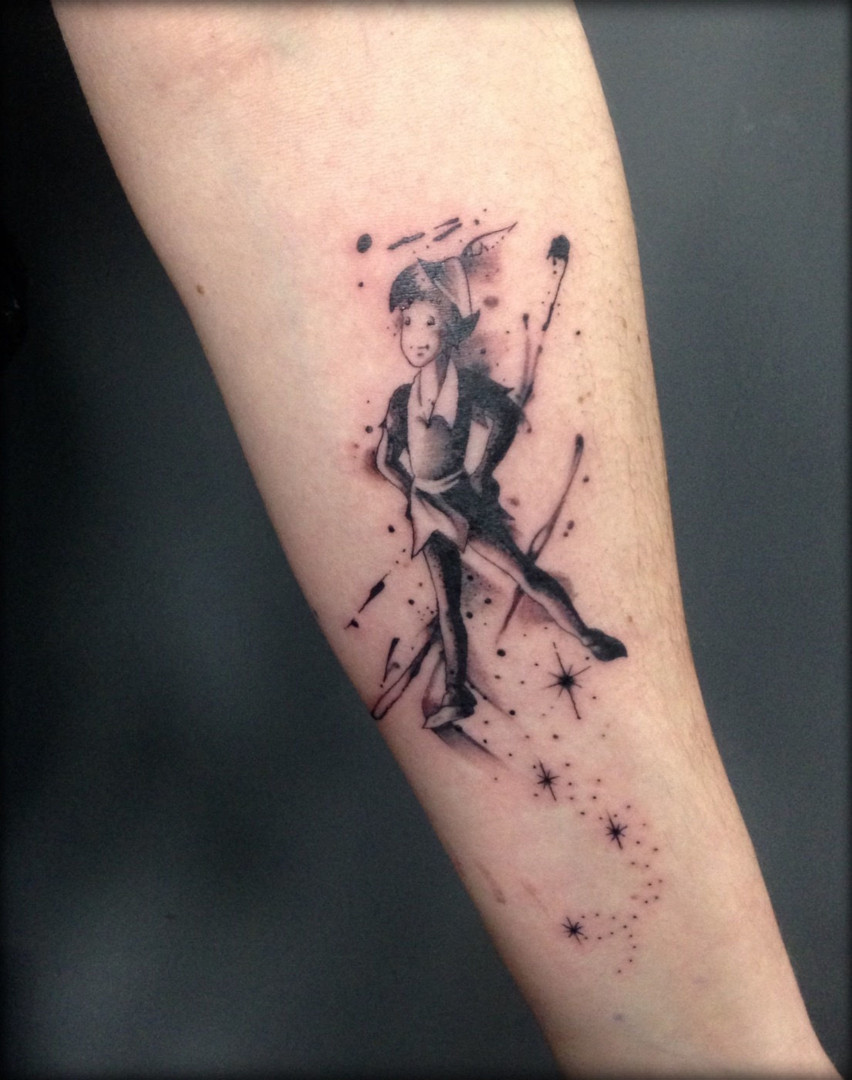 Peter Pan tattoo by Virginie Tatouage