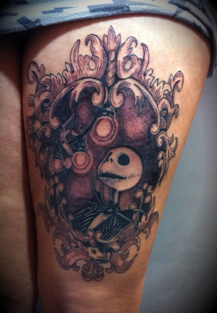 Jack Nightmare before Christmas tattoo by Virginie Tatouage